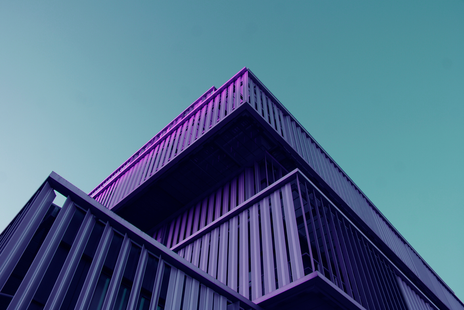 Low Angle View of Purple Building